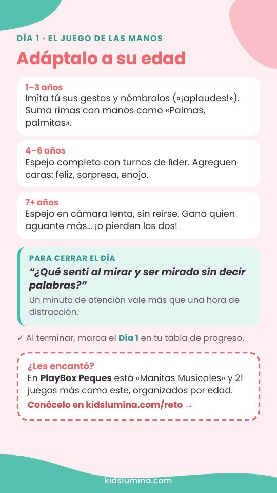 Día 1 adaptado a su edad